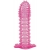 Гелевая розовая насадка с шипами - 12 см. - Toyfa Basic - в Тольятти купить с доставкой
