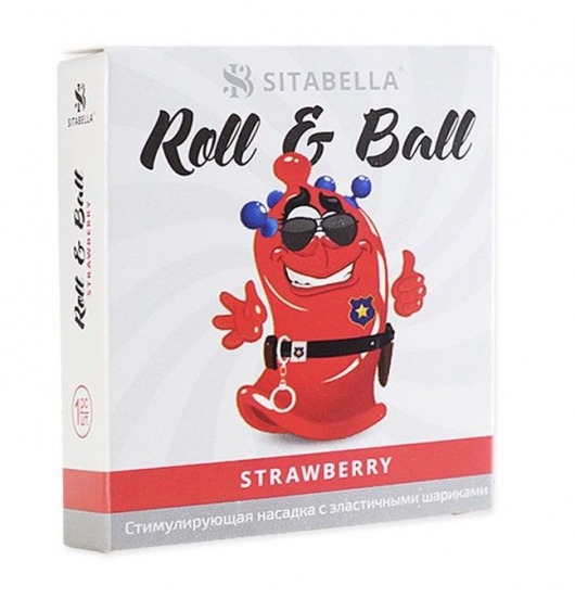 Стимулирующий презерватив-насадка Roll   Ball Strawberry - Sitabella - купить с доставкой в Тольятти