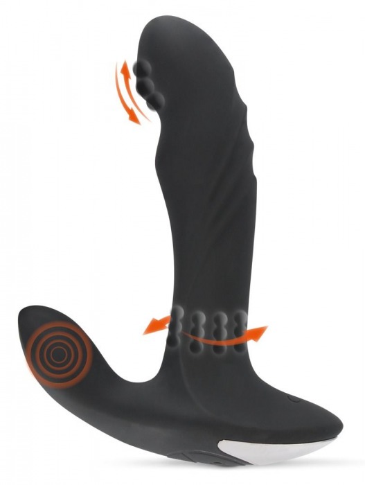 Черный вибромассажер простаты с функцией римминга Plug with Perineum Stimulator - 16,6 см. - Orion - в Тольятти купить с доставкой