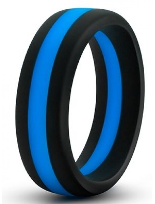Черно-синее эрекционное кольцо Silicone Go Pro Cock Ring - Blush Novelties - в Тольятти купить с доставкой