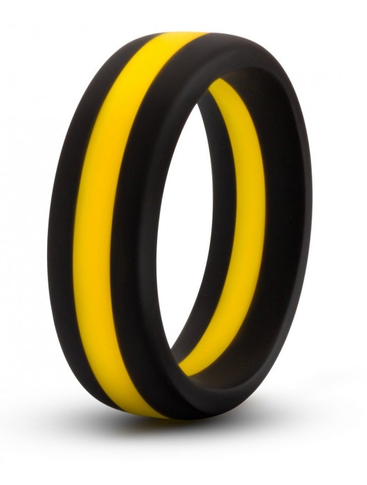 Черно-желтое силиконовое эрекционное кольцо Silicone Go Pro Cock Ring - Blush Novelties - в Тольятти купить с доставкой