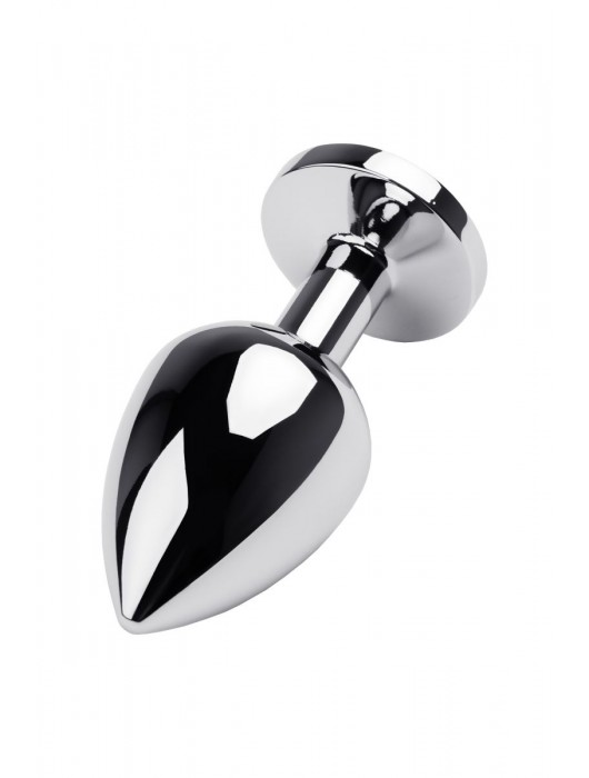 Серебристая коническая анальная пробка с красным кристаллом - 8 см. - ToyFa - купить с доставкой в Тольятти