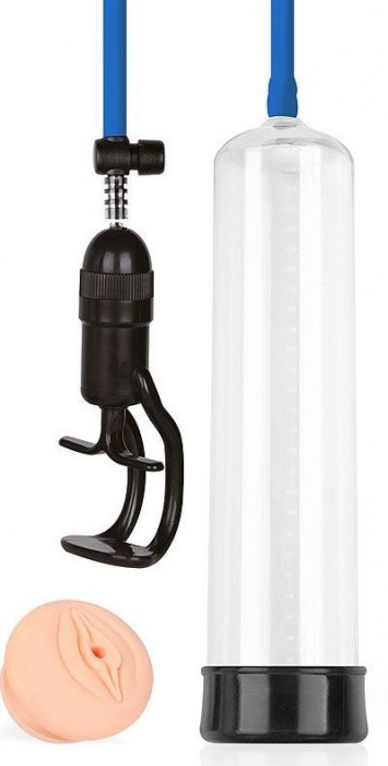 Прозрачная вакуумная помпа Sex Expert с насадкой-вагиной - Sex Expert - в Тольятти купить с доставкой