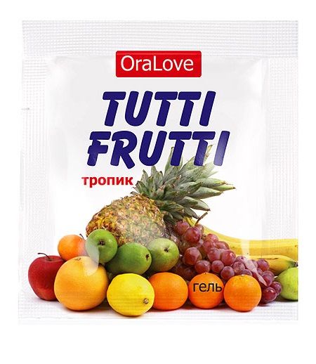 Пробник гель-смазки Tutti-frutti со вкусом тропических фруктов - 4 гр. - Биоритм - купить с доставкой в Тольятти