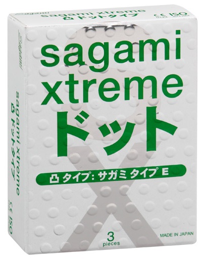 Презервативы Sagami Xtreme SUPER DOTS с точками - 3 шт. - Sagami - купить с доставкой в Тольятти