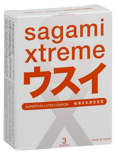 Ультратонкие презервативы Sagami Xtreme SUPERTHIN - 3 шт. - Sagami - купить с доставкой в Тольятти