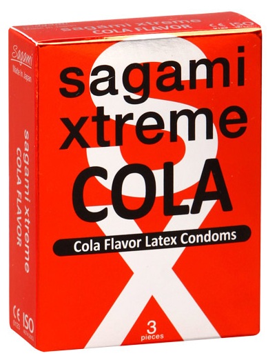 Ароматизированные презервативы Sagami Xtreme COLA - 3 шт. - Sagami - купить с доставкой в Тольятти