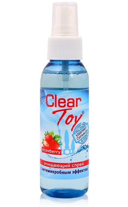 Очищающий спрей для игрушек CLEAR TOY Strawberry - 100 мл. - Биоритм - купить с доставкой в Тольятти