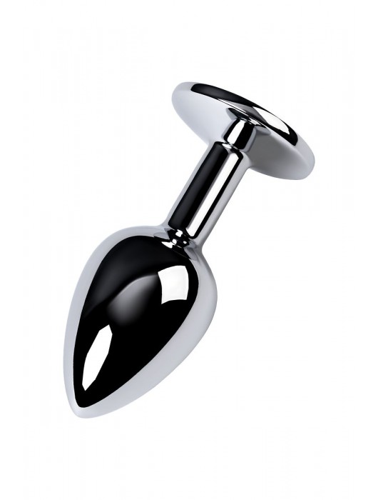 Серебристая конусовидная анальная пробка с фиолетовым кристаллом - 7 см. - ToyFa - купить с доставкой в Тольятти