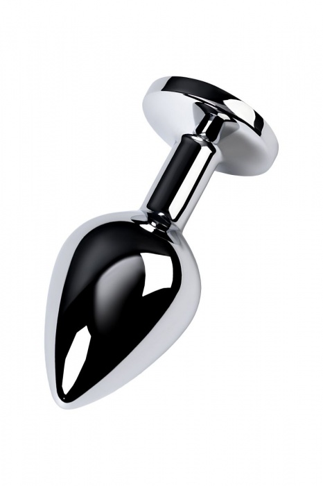 Серебристая конусовидная анальная пробка с голубым кристаллом - 8 см. - ToyFa - купить с доставкой в Тольятти