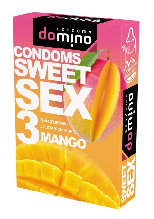 Презервативы для орального секса DOMINO Sweet Sex с ароматом манго - 3 шт. - Domino - купить с доставкой в Тольятти