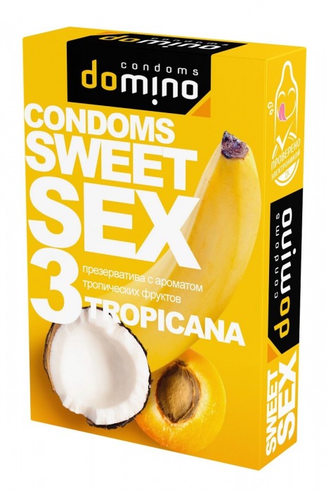 Презервативы для орального секса DOMINO Sweet Sex с ароматом тропических фруктов - 3 шт. - Domino - купить с доставкой в Тольятти