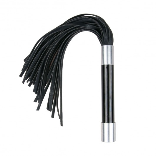 Черная плеть Easytoys Flogger With Metal Grip - 38 см. - Easy toys - купить с доставкой в Тольятти