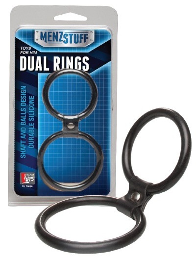 Чёрное двойное эрекционное кольцо Dual Rings Black - Dream Toys - в Тольятти купить с доставкой