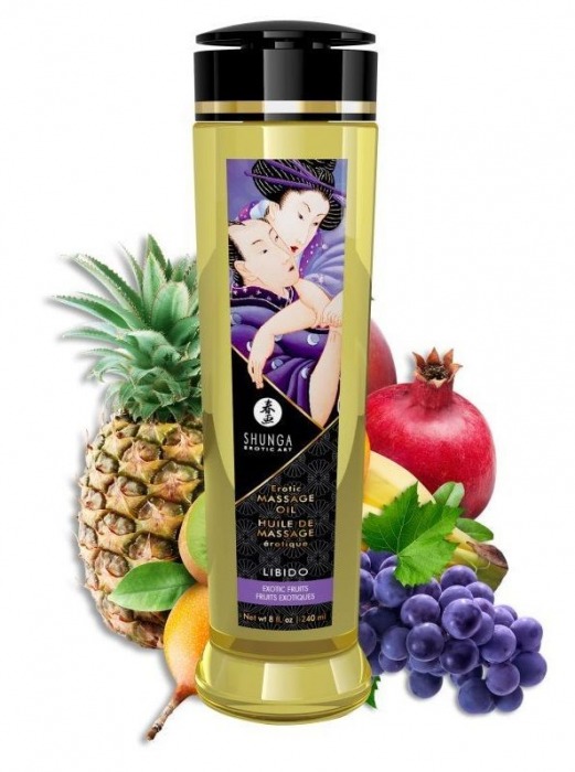 Массажное масло Libido Exotic Fruits с ароматом экзотических фруктов - 240 мл. - Shunga - купить с доставкой в Тольятти