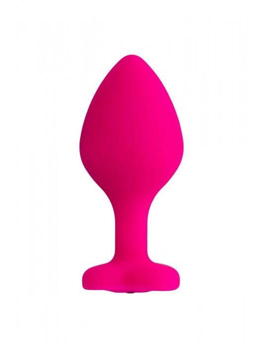 Розовая анальная втулка Diamond Heart с прозрачным кристаллом - 8 см. - ToyFa - купить с доставкой в Тольятти