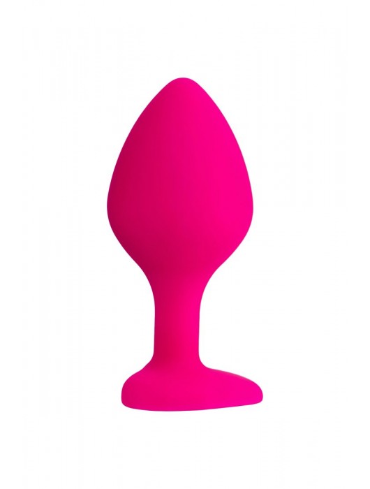 Розовая анальная втулка Diamond Heart с прозрачным кристаллом - 8 см. - ToyFa - купить с доставкой в Тольятти