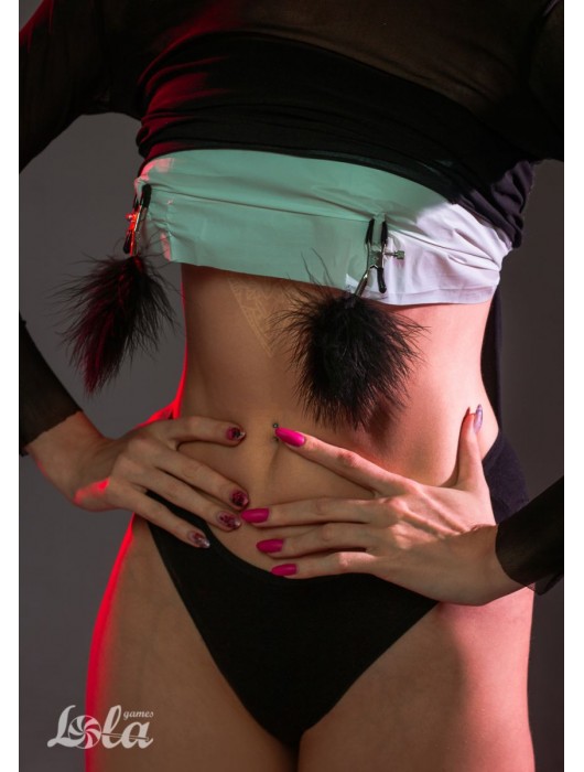 Зажимы на соски с черным пухом Euphoric - Lola Games - купить с доставкой в Тольятти