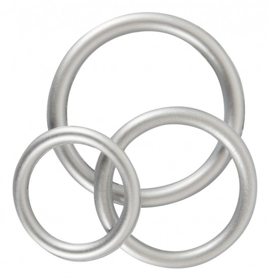Набор из 3 эрекционных колец под металл Metallic Silicone Cock Ring Set - Orion - в Тольятти купить с доставкой