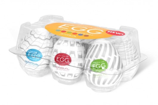 Набор из 6 мастурбаторов Tenga EGG Easy Beat с различным рельефом - Tenga - в Тольятти купить с доставкой