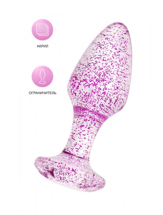 Фиолетовая акриловая анальная втулка - 8 см. - Toyfa Basic