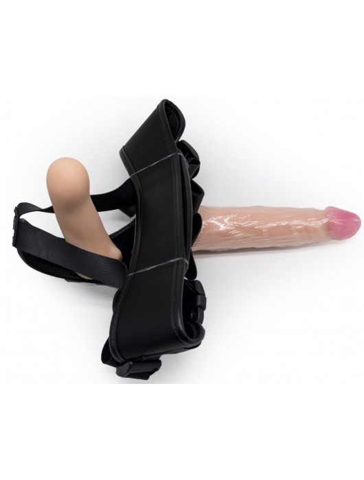 Реалистичный страпон Woman Midi с вагинальной пробкой - 19 см. - LOVETOY (А-Полимер) - купить с доставкой в Тольятти