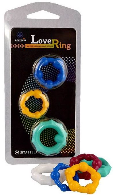 Набор из 3 цветных эрекционных колец Love Ring - Sitabella - в Тольятти купить с доставкой
