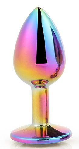 Голографическая анальная втулка с радужным кристаллом - 7,1 см. - Dream Toys - купить с доставкой в Тольятти