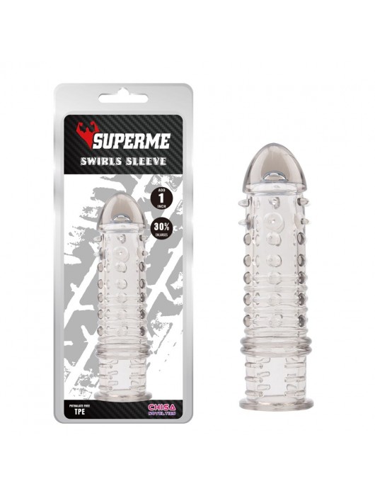 Дымчатая насадка на пенис Swirls Sleeve - 16 см. - Chisa - в Тольятти купить с доставкой