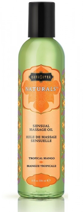 Массажное масло Naturals Tropical Mango с ароматом манго - 236 мл. - Kama Sutra - купить с доставкой в Тольятти