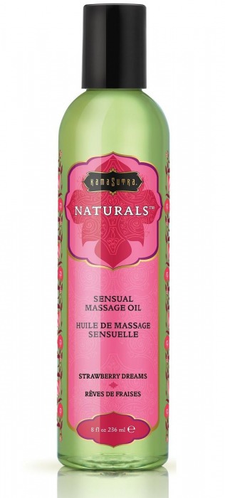 Массажное масло Naturals Strawberry Dreams с ароматом клубники - 236 мл. - Kama Sutra - купить с доставкой в Тольятти