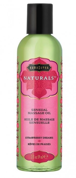 Массажное масло Naturals Strawberry Dreams с ароматом клубники - 59 мл. - Kama Sutra - купить с доставкой в Тольятти