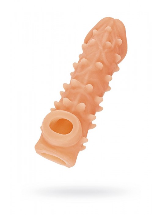 Телесная закрытая насадка с пупырышками Cock Sleeve Size S - 13,8 см. - KOKOS - в Тольятти купить с доставкой