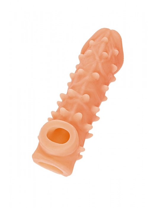 Телесная закрытая насадка с пупырышками Cock Sleeve Size S - 13,8 см. - KOKOS - в Тольятти купить с доставкой