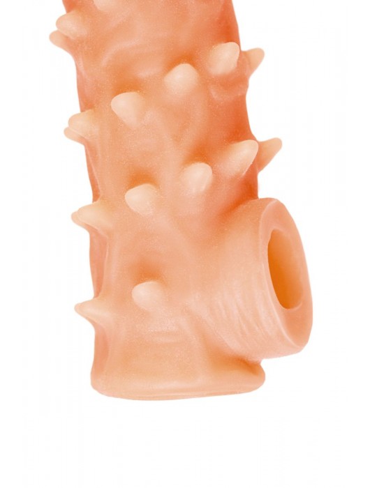 Телесная закрытая насадка с пупырышками Cock Sleeve Size S - 13,8 см. - KOKOS - в Тольятти купить с доставкой