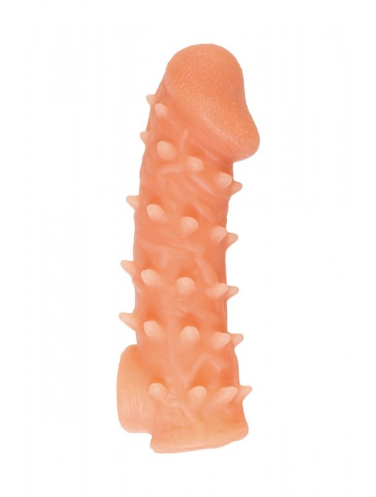 Телесная закрытая насадка с пупырышками Cock Sleeve Size L - 17,6 см. - KOKOS - в Тольятти купить с доставкой