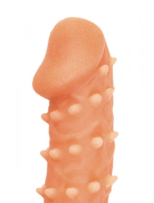 Телесная закрытая насадка с пупырышками Cock Sleeve Size L - 17,6 см. - KOKOS - в Тольятти купить с доставкой