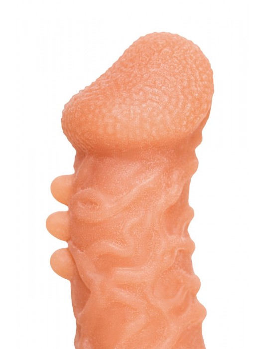 Телесная закрытая насадка с шершавой головкой Cock Sleeve Size S - 13,8 см. - KOKOS - в Тольятти купить с доставкой