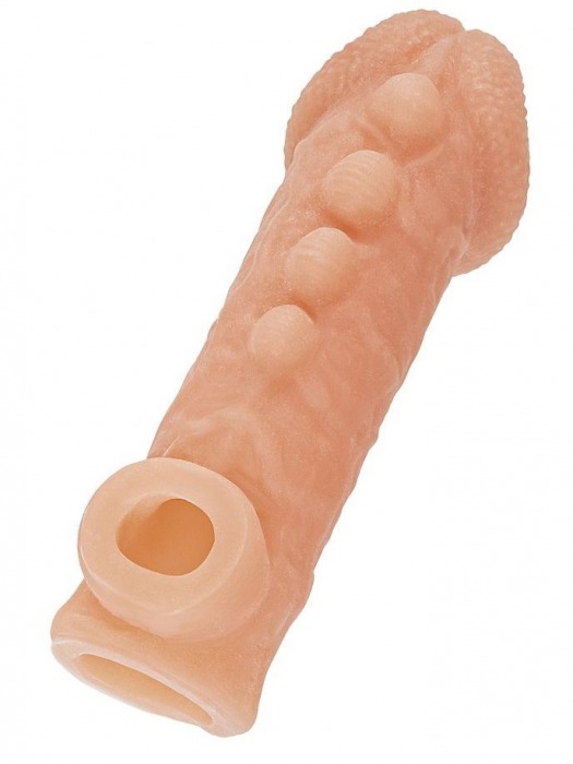 Телесная закрытая насадка с шишечками Cock Sleeve Size S - 13,8 см. - KOKOS - в Тольятти купить с доставкой