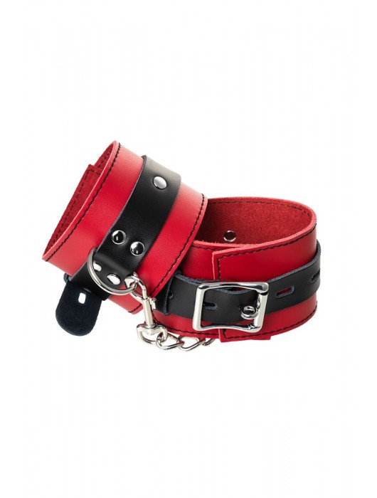 Красно-черные оковы на ноги из кожи - ToyFa - купить с доставкой в Тольятти