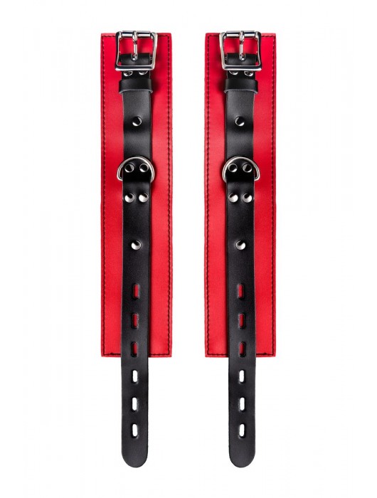 Красно-черные оковы на ноги из кожи - ToyFa - купить с доставкой в Тольятти