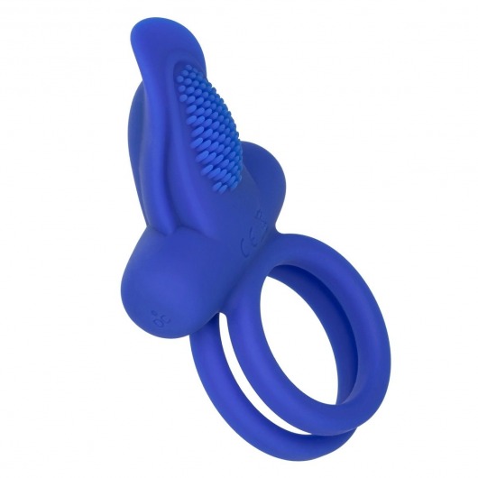 Синее перезаряжаемое эрекционное кольцо Silicone Rechargeable Dual Pleaser Enhancer - California Exotic Novelties - в Тольятти купить с доставкой