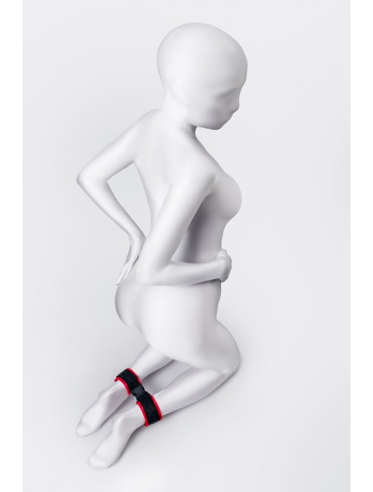 Красно-черные велюровые оковы Anonymo - ToyFa - купить с доставкой в Тольятти