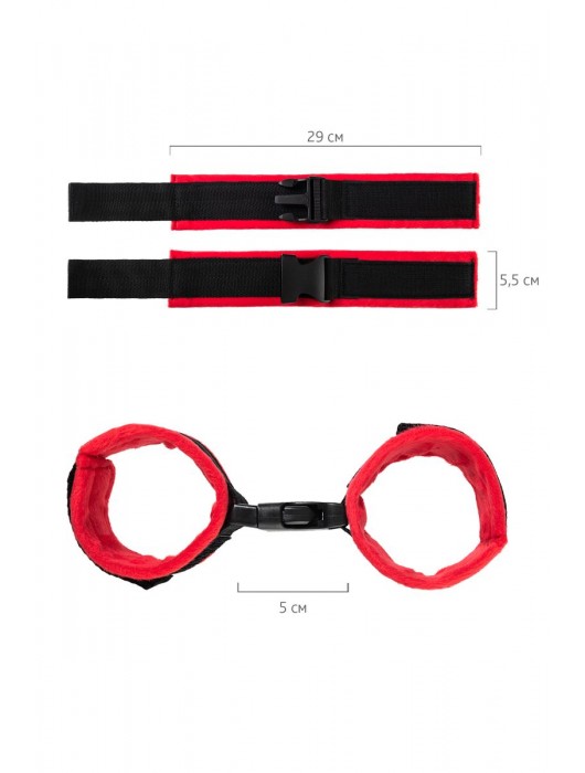 Красно-черные велюровые оковы Anonymo - ToyFa - купить с доставкой в Тольятти