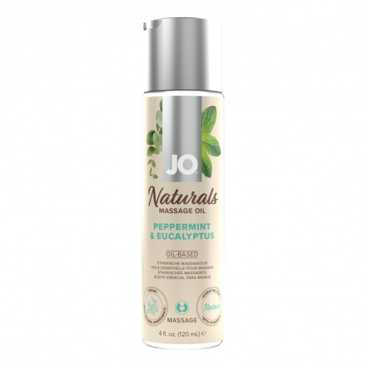 Массажное масло с ароматом перечной мяты и эвкалипта JO Naturals Peppermint   Eucalyptus - 120 мл. - System JO - купить с доставкой в Тольятти