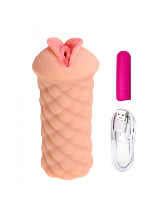 Телесный мастурбатор-вагина Elegance.002 с вибрацией - KOKOS - в Тольятти купить с доставкой