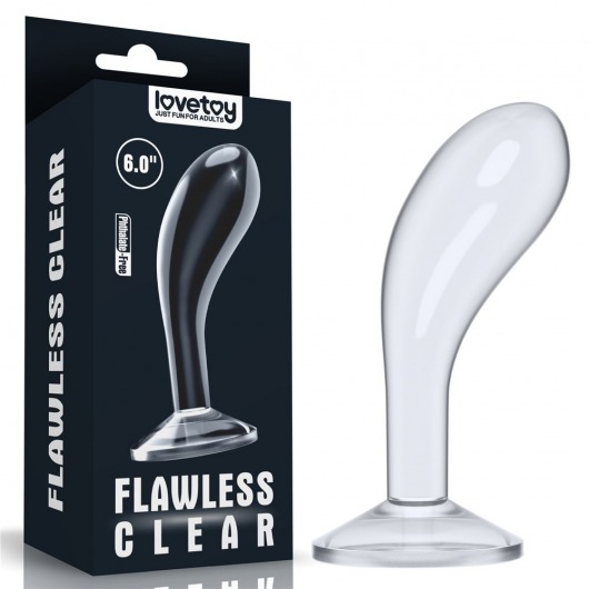 Прозрачный стимулятор простаты Flawless Clear Prostate Plug - 15 см. - Lovetoy - в Тольятти купить с доставкой