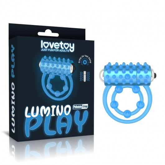 Голубое, светящееся в темноте виброкольцо Lumino Play Vibrating Penis Ring - Lovetoy - в Тольятти купить с доставкой