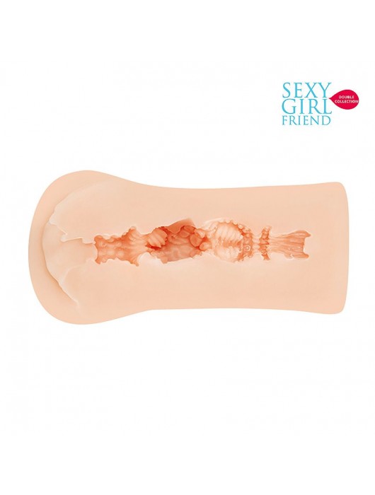 Телесный мастурбатор-вагина со складками на входе - Bior toys - в Тольятти купить с доставкой