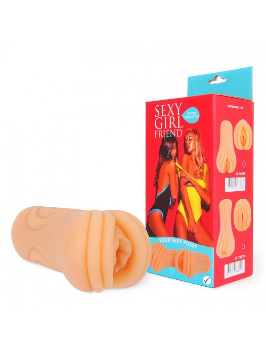 Телесный мастурбатор-вагина со складками на входе - Bior toys - в Тольятти купить с доставкой